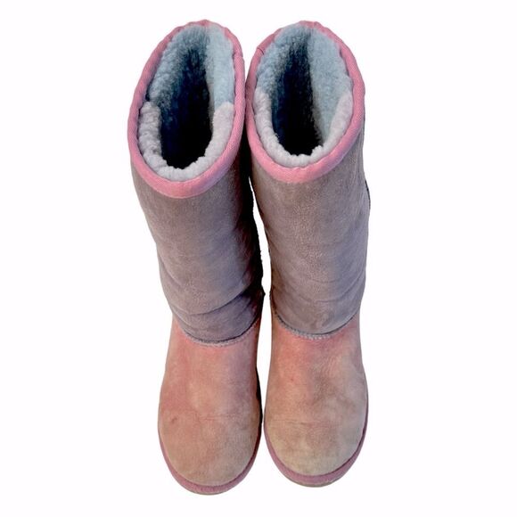 UGG Classic II Tall Patchwork Pastel Boots Size Kids 3 - Picture 4 of 9